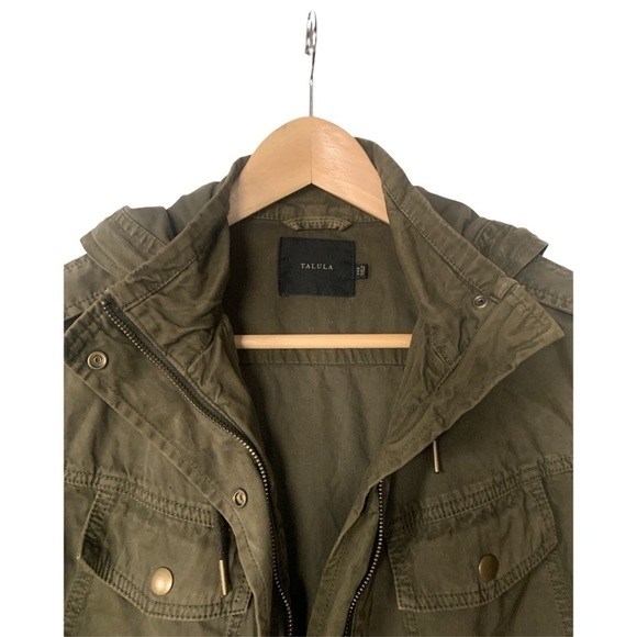 ARITZIA Talula Green Button Up Hooded Utility Jacket - Picture 8 of 10